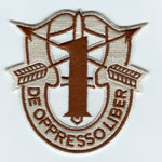 Special Forces Crest Patch with 1st Group Number (Desert) - Item Number: P-01300D