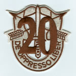 Special Forces Crest Patch with 20th Group Number (Desert ) - Item Number: P-04900D