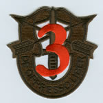 Special Forces Crest Patch with 3rd Group Number (Subdued w/ Red) - Item Number: P-01700S