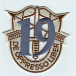 Special Forces Crest Patch with 19th Group Number (Desert w/ Teal) - Item Number: P-04500D